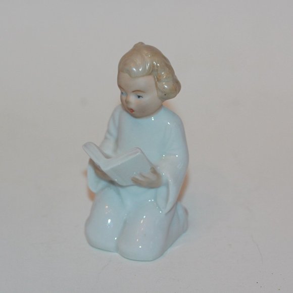Vtg Gerold Porzellan Bavaria Girl Child Reading Figurine West Germany Porcelain - Picture 1 of 3